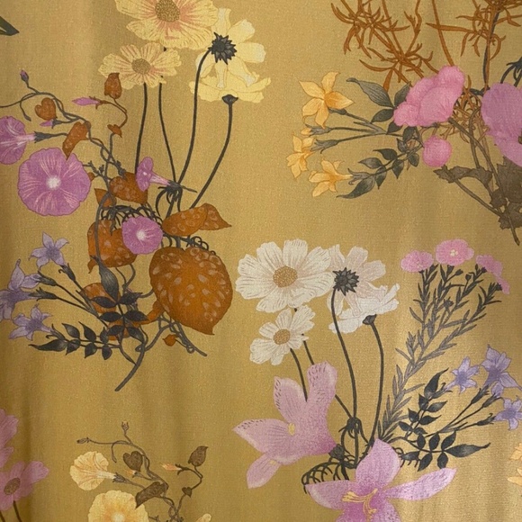 SOLD NWT SPELL | wild bloom kimono robe  mustard - Picture 7 of 14